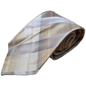 Access by Claiborne Company Silk Striped Dress Tie Men's Gold Tan Gray